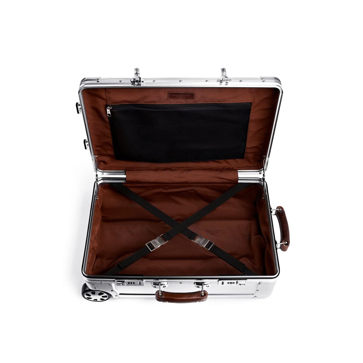 35L Full Aluminum Carry-On Travel Case with Leather Handles
