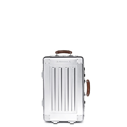 35L Full Aluminum Carry-On Travel Case with Leather Handles