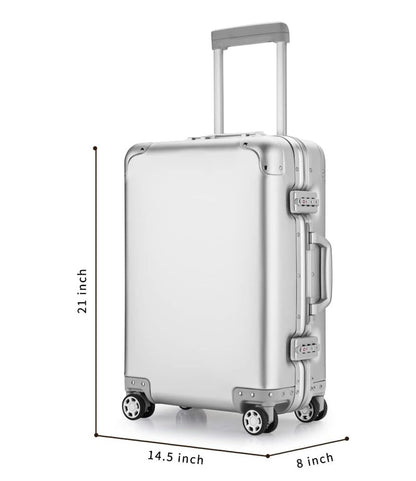 20" Aluminum Carry-On Suitcase - Silver Spinner Luggage