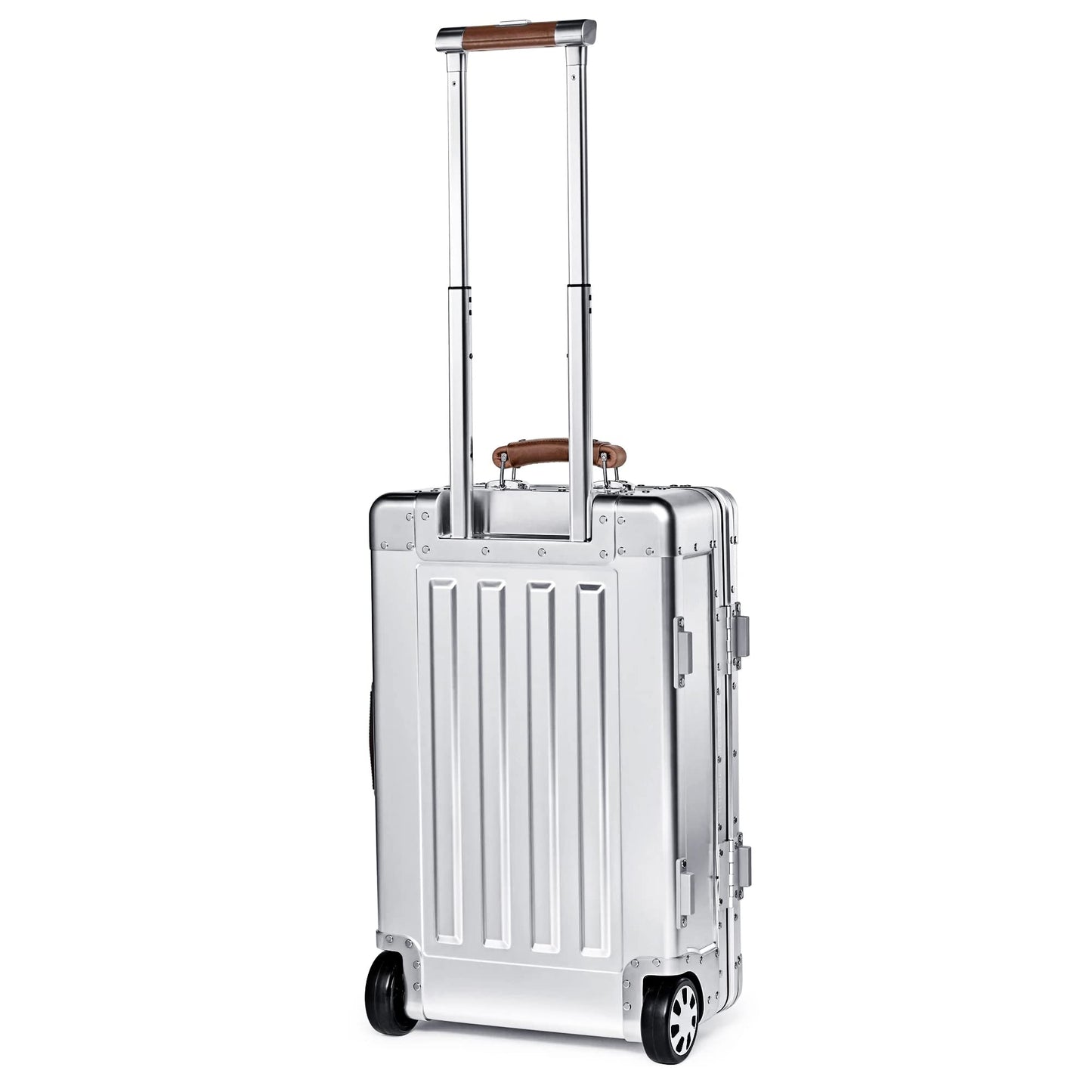 35L Full Aluminum Carry-On Travel Case with Leather Handles