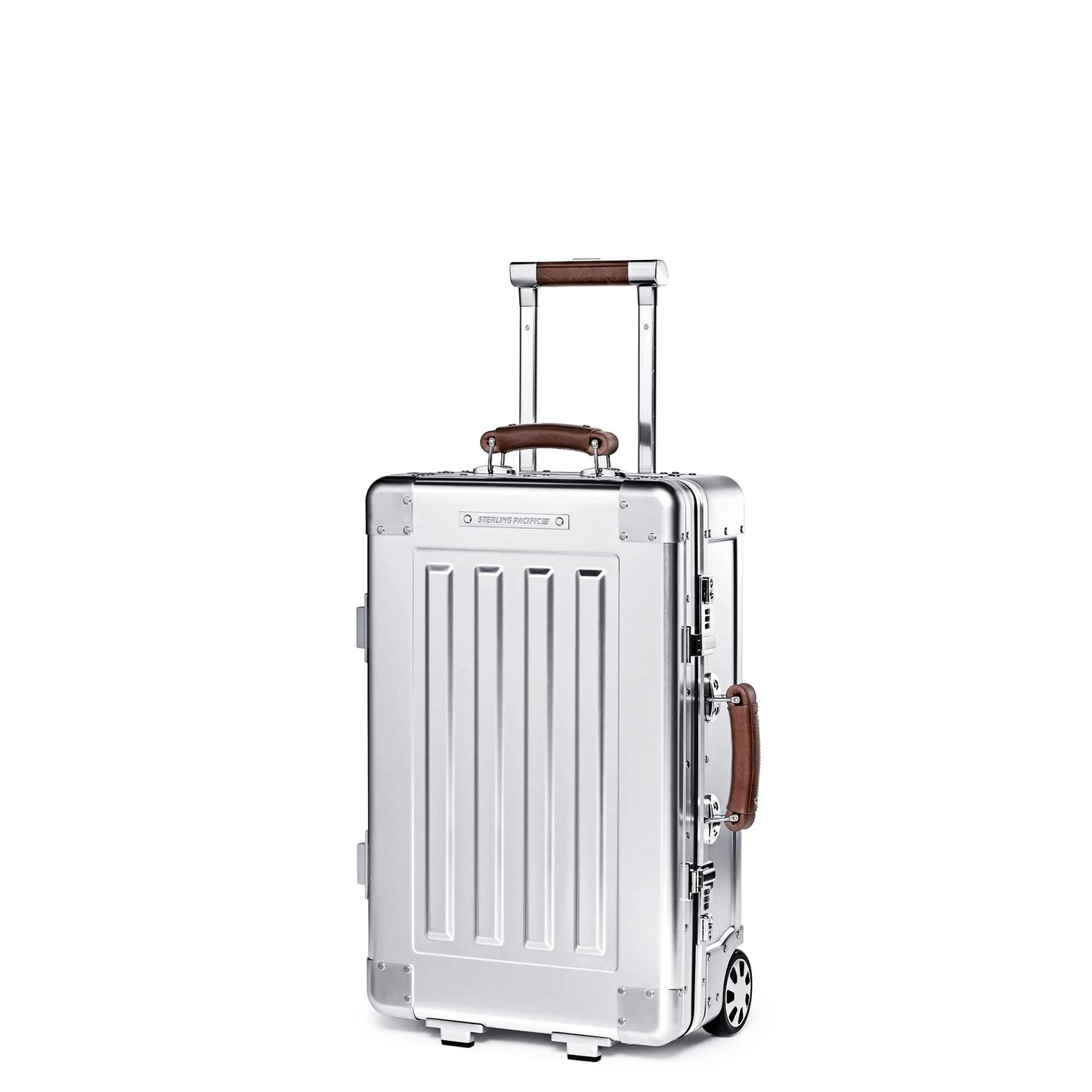 35L Full Aluminum Carry-On Travel Case with Leather Handles